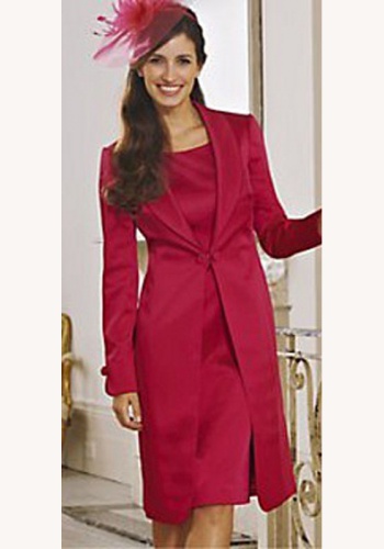 Ružové midi šaty bez rukávov s kabátikom s dlhým rukávom 024BX