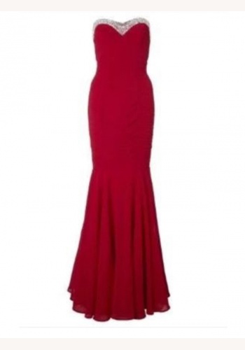 Červené dlhé korzetové šaty morská panna 247LPb