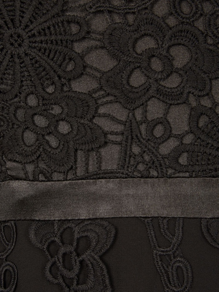 Čierne dlhé korzetové šaty s vyšívaným topom 424IZ