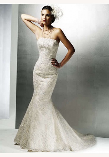 Biele dlhé korzetové svadobné šaty morská panna 003