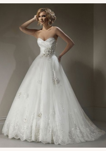Biele dlhé svadobné korzetové šaty s čipkou 136