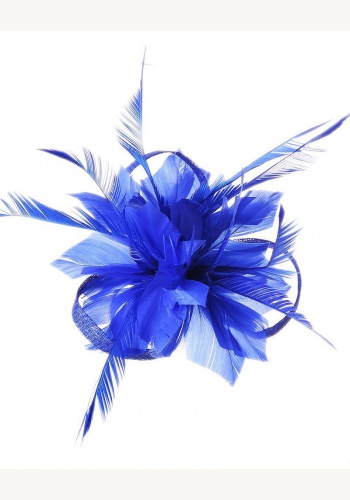 Kráľovský modrý kvetový fascinátor s periami 011Ej