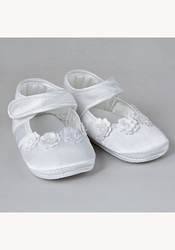Biele saténové topánočky na krst 005
