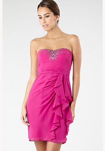 Ružové mini korzetové šaty 051