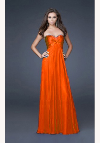 Oranžové dlhé korzetové šaty 185El