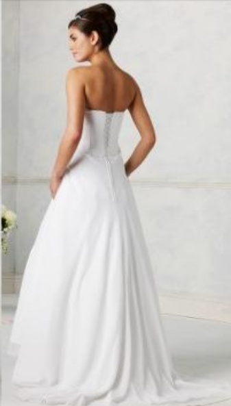 Smotanové dlhé korzetové svadobné šaty 013NM