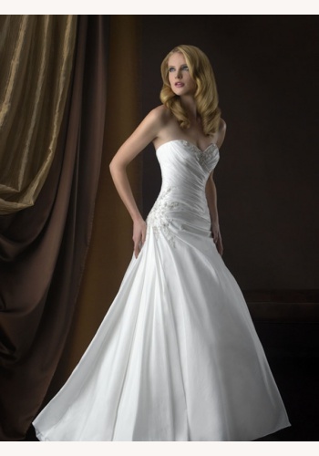 Biele dlhé korzetové svadobné šaty 004