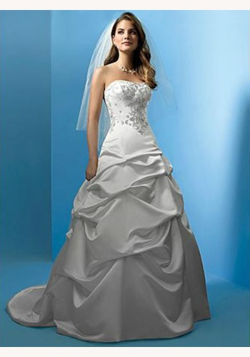 Biele dlhé svadobné korzetové šaty s volánovou sukňou 016AA