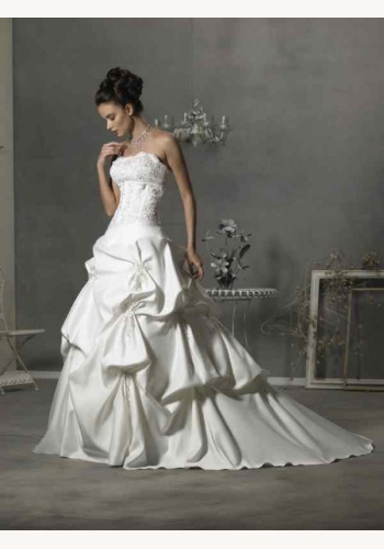 Biele dlhé korzetové svadobné šaty 023