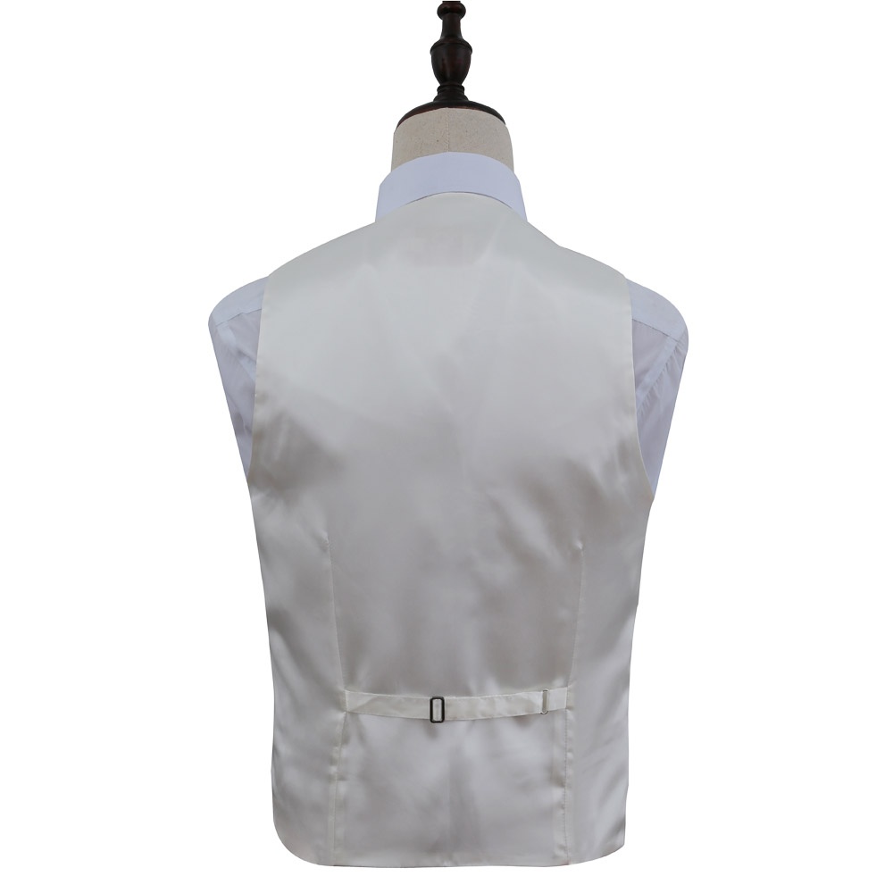 Krémová swirl svadobná vesta s kravatou 041