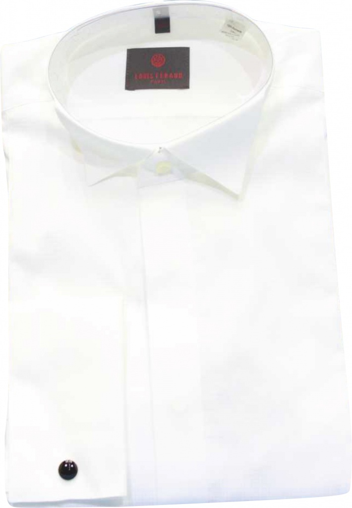 Louis Féraud biela košeľa tuxedo s manžetovými gombíkami 059LF