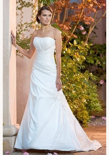Biele dlhé svadobné korzetové šaty 085