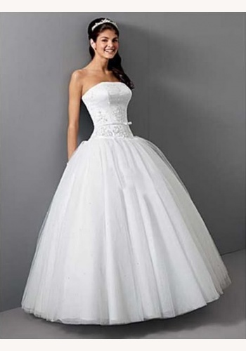 Biele dlhé svadobné korzetové šaty 096
