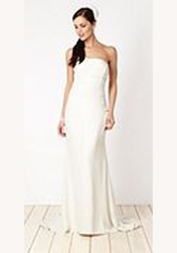 Biele dlhé svadobné šaty na jedno rameno 099