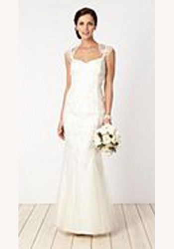 Biele dlhé svadobné šaty na ramienka morská panna 103