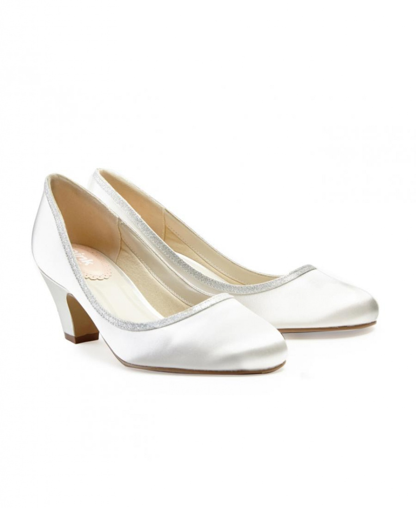 Paradox London bielo-smotanové saténové topánky na nízkom opätku 070PL