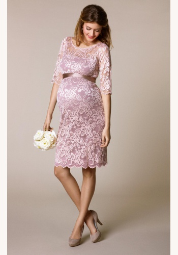 Tiffany Rose staroružové midi tehotenské šaty s 3/4 rukávom 296TRa