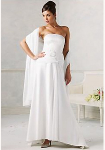Biele dlhé korzetové svadobné šaty 001
