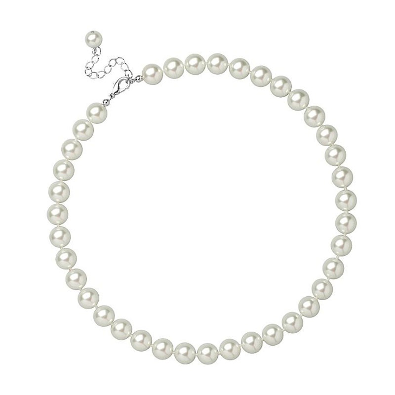 Biely perlový náhrdelník 018