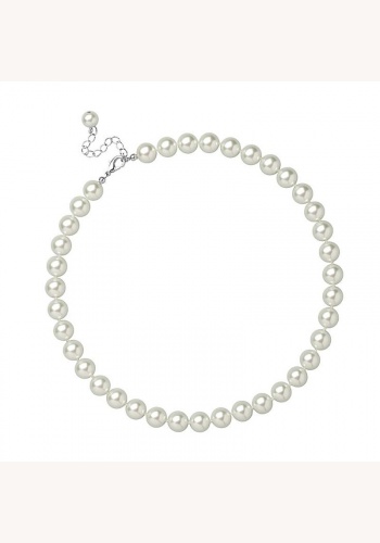 Biely perlový náhrdelník 018