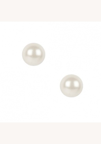Biele perlové náušnice 021