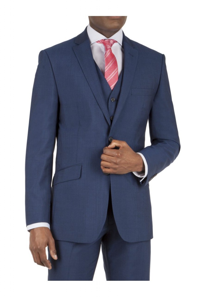 Modrý pánsky svadobný oblek tailored 061SDRG