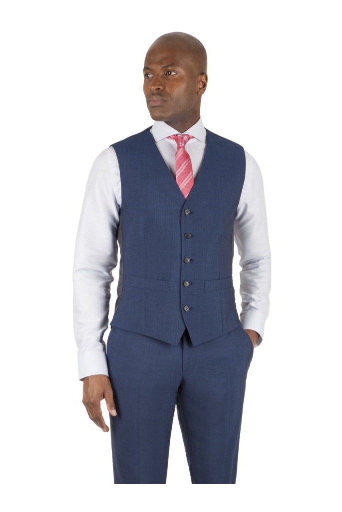 Modrý pánsky svadobný oblek tailored 061SDRG