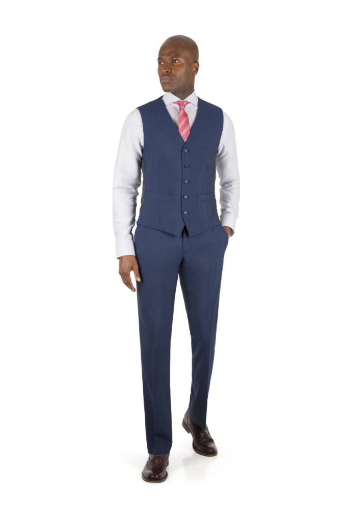 Modrý pánsky svadobný oblek tailored 061SDRG