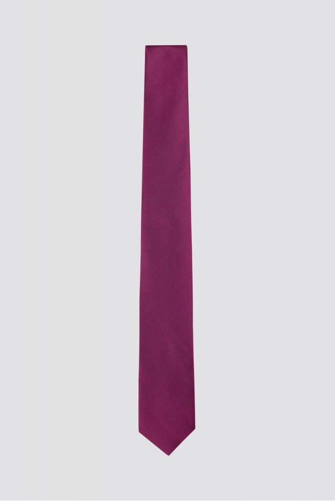 Cyklamenová kravata s vreckovkou 002SDL