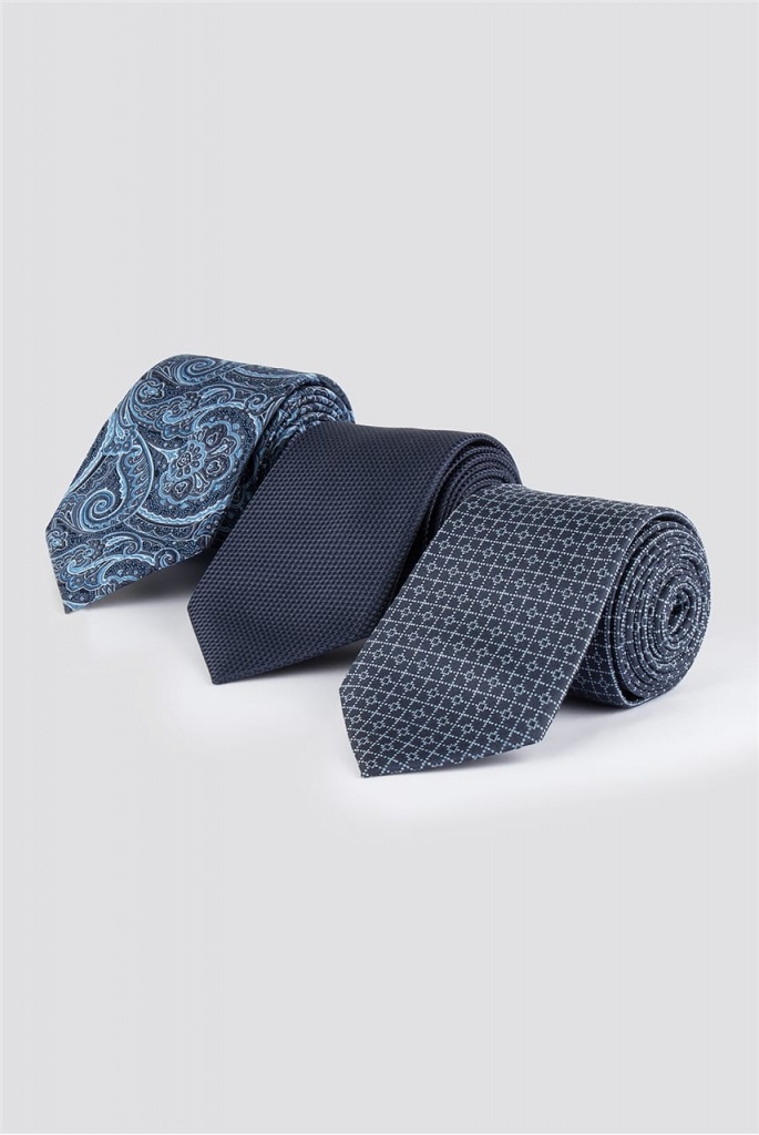 Modrý kravatový darčekový set 005SDST