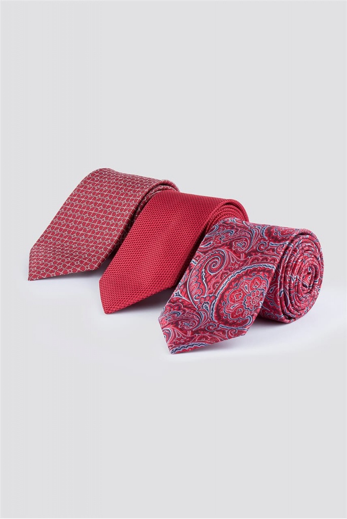 Červený kravatový darčekový set 006SDST