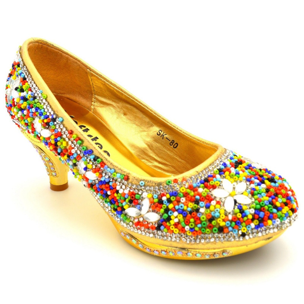 Zlaté diamantové topánky na opätku 025Eb