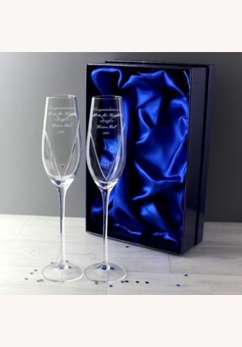 Gravírované personalizované svadobné poháre v darčekovej krabici 015E