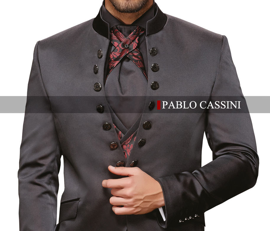 Čierno-bordový pánsky svadobný 8-dielny oblek tuxedo slim fit 065PC