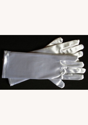 Biele saténové rukavice 001