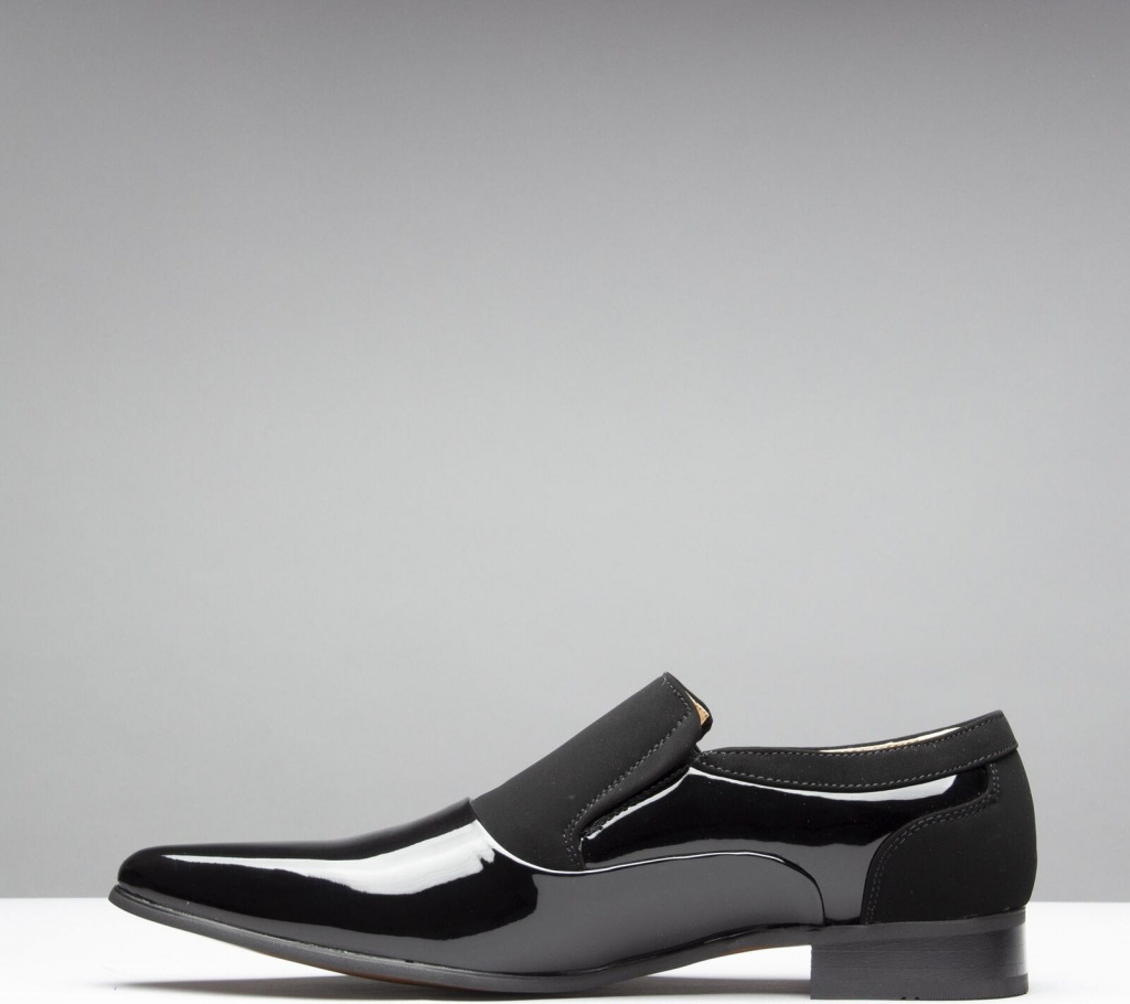 Čierne pánske lakované topánky 012E