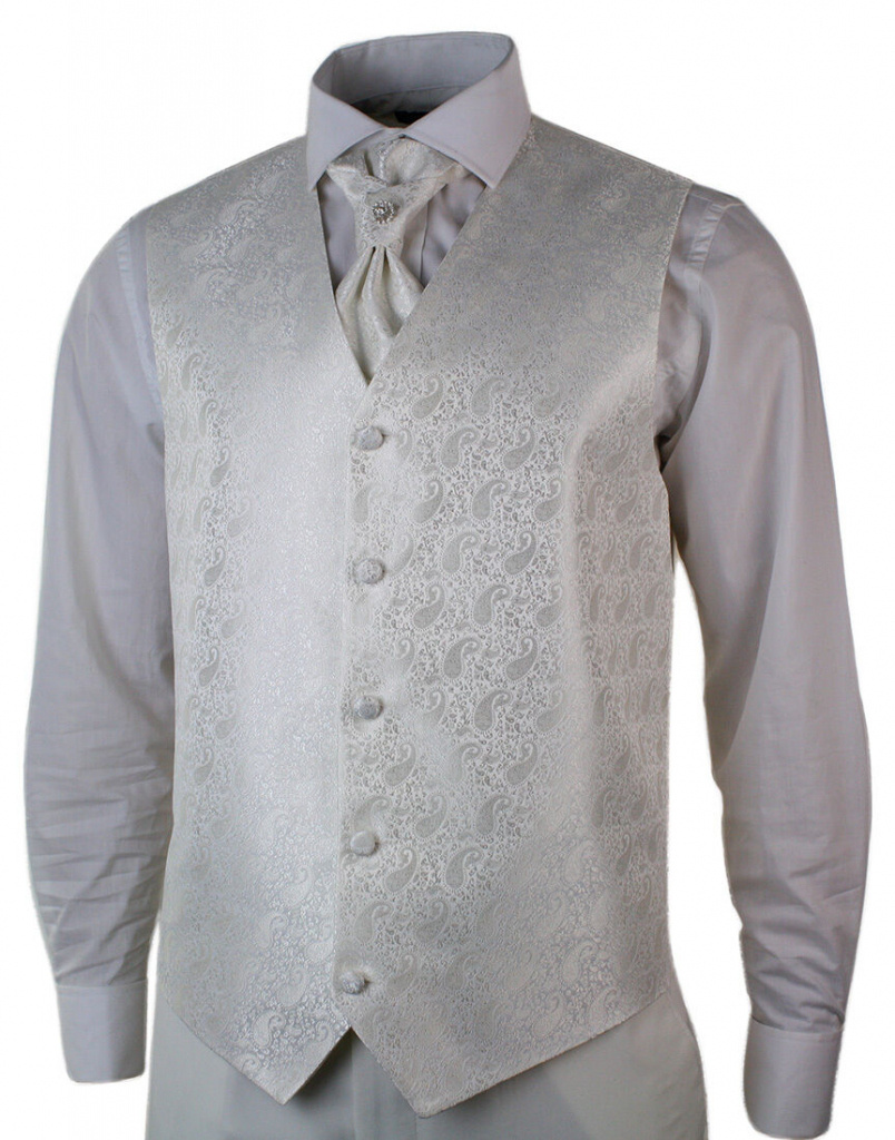 Smotanový pánsky svadobný 4/5-dielny oblek tuxedo tailored fit 080E