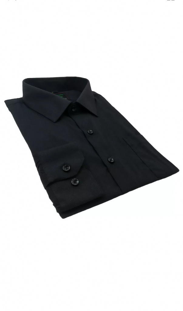 Plus čierna pánska košeľa formal s dlhým rukávom regular 062Ea