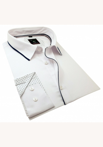 Plus bielo-čierna pánska košeľa formal s dlhým rukávom regular 063Ea