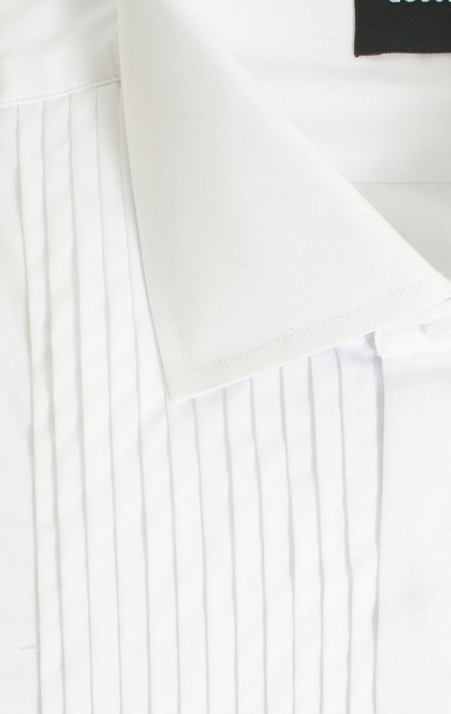 065E Biela pánska formal košeľa na manžety 