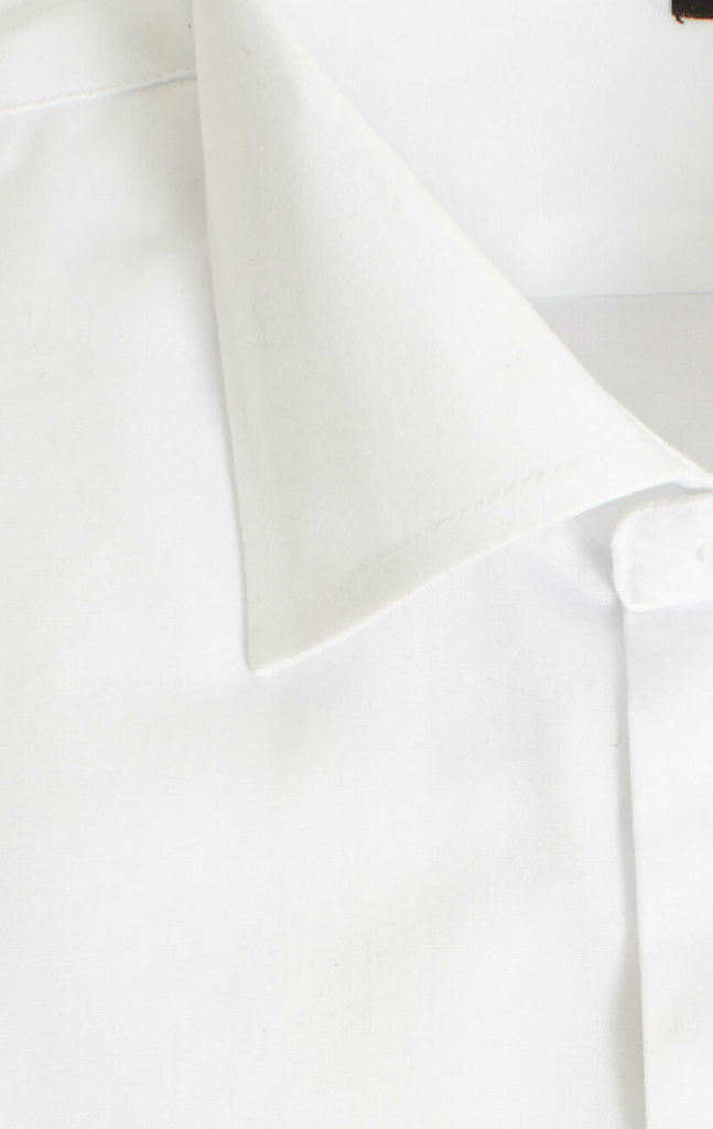 066E Biela pánska hladká formal košeľa na manžety regular
