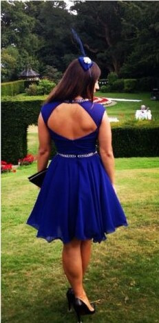 Modré mini šaty bez rukávov 102C