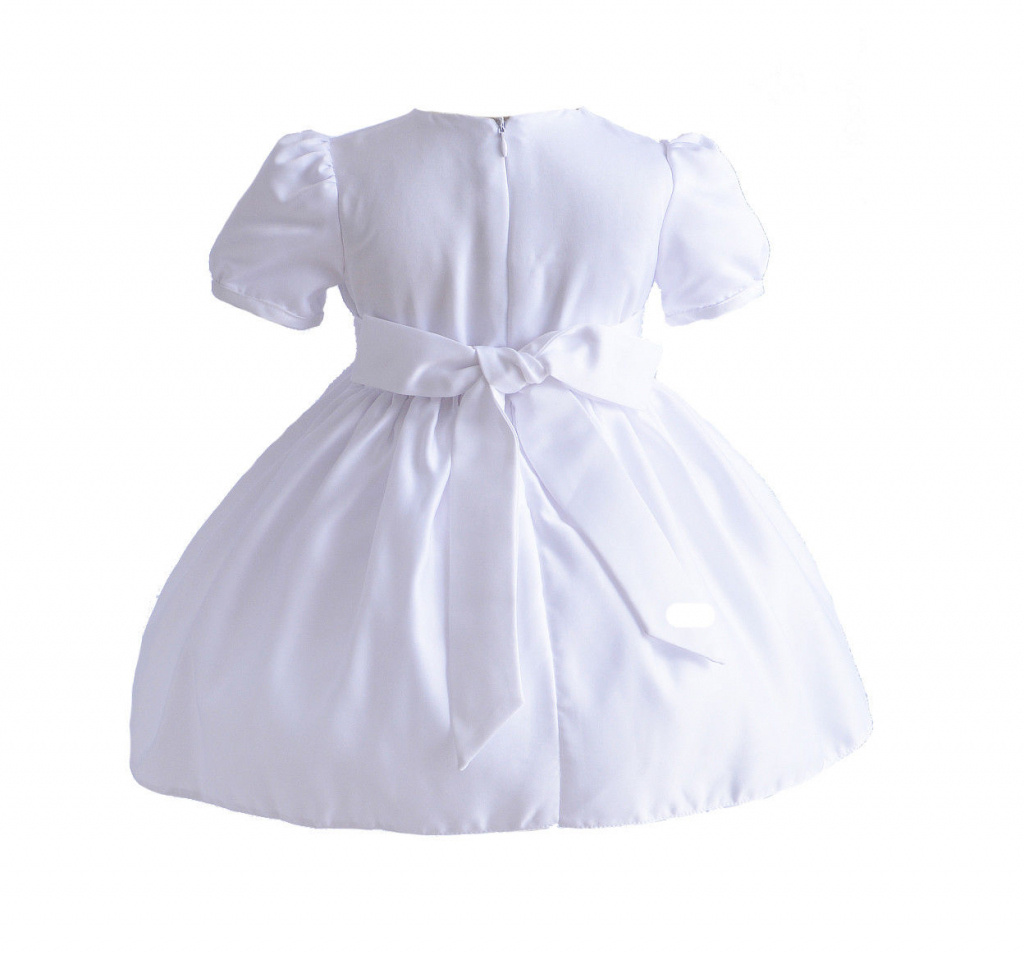 Biele dievčenské šaty na krst 3-dielny set 012E