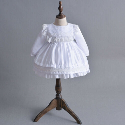 Biele/smotanové vintage dievčenské šaty na krst 2-dielny set 015E