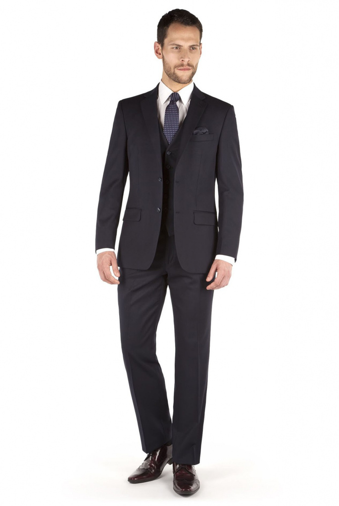 Pierre Cardin tmavomodrý pánsky svadobný 3-dielny oblek regular fit 096PCSD