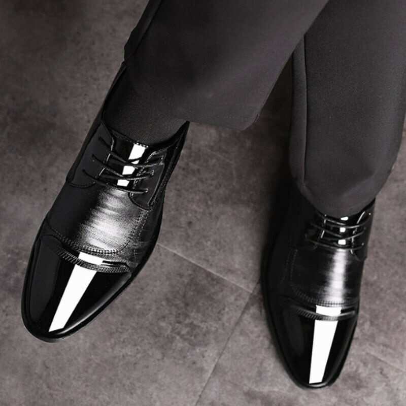 Čierne pánske lakované topánky 018E