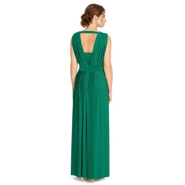 Zelené dlhé šaty s výstrihom na ramienka 477PE