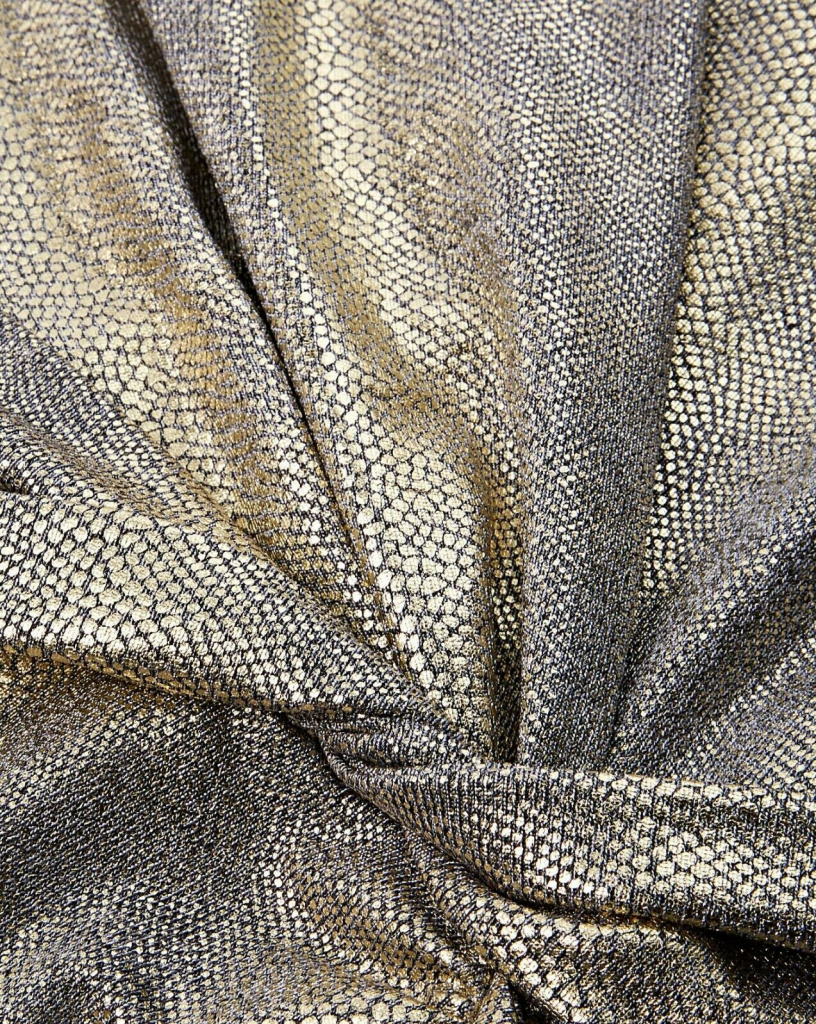 Zlaté metalické dlhé volánové šaty 480JH