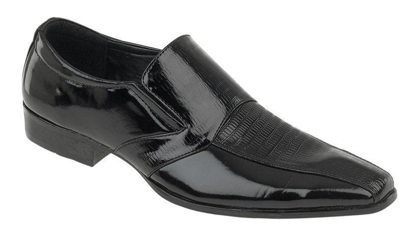 Čierne pánske lakované topánky 002