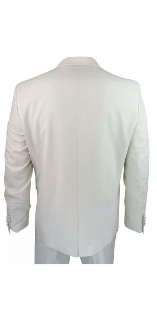 Smotanový pánsky svadobný 5-dielny oblek tuxedo tailored fit  0104E
